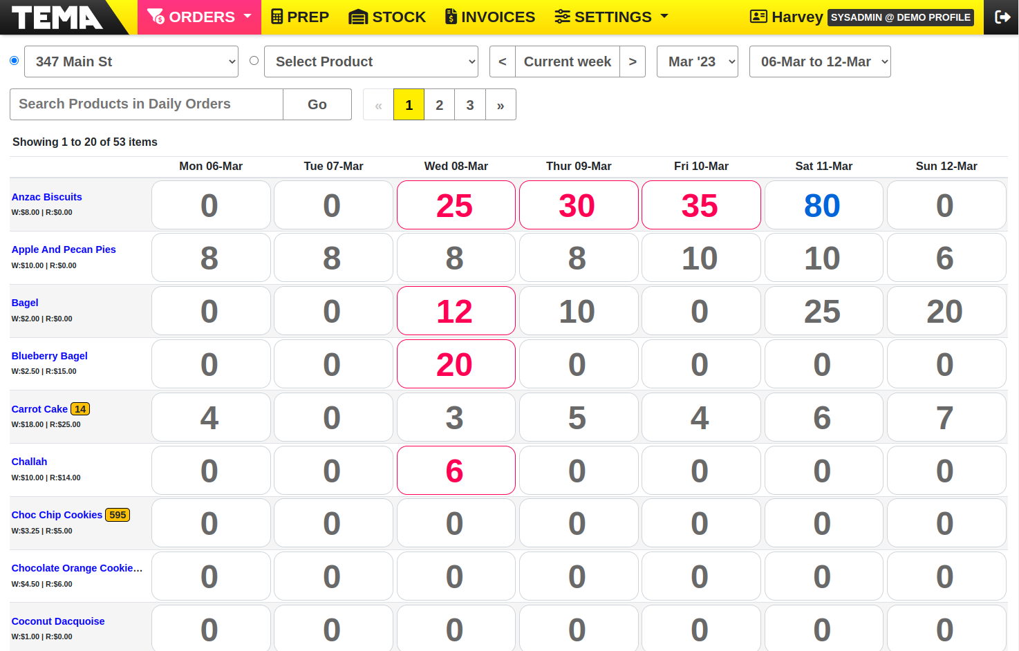 Manage all your orders easily online, including Standing Orders - great for running a wholesale business